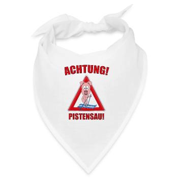 SCHWEIN - SKIER - ACHTUNG! PISTENSAU! - SPORT - Bandana - Weiß - Vorne
