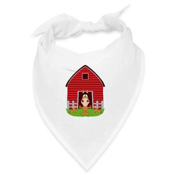PFERD - PONYHOF - REITERHOF - HÜHNER - TIERISCH - Bandana - Weiß - Vorne