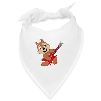 EICHHÖRNCHEN - GITARRE - MUSIK - LIEBE - TIER - Bandana - Weiß - Vorne