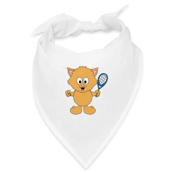 KATZE - KATER - TIER - TENNIS - SPORT - Bandana - Weiß - Vorne
