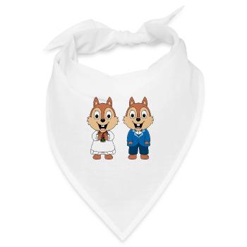 EICHHÖRNCHEN - HOCHZEIT - HEIRATEN - LIEBE - LOVE - Bandana - Weiß - Vorne