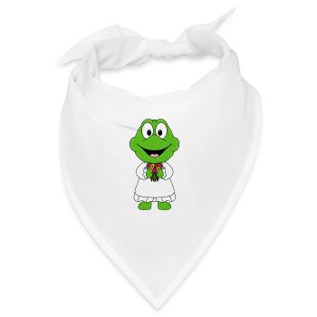 BRAUT - HOCHZEIT - HEIRATEN - FROSCH - KRÖTE - Bandana - Weiß - Vorne