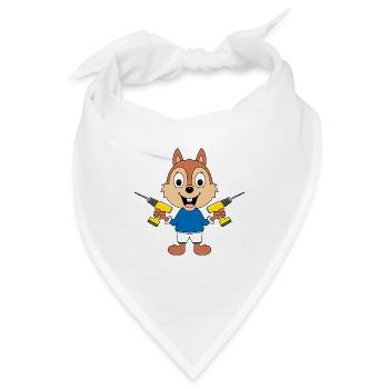 BOHRER - EICHHÖRNCHEN - HANDWERKER - Bandana - Weiß - Vorne