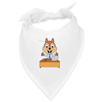 EICHHÖRNCHEN - BÜRO - ARBEIT - JOB - BERUF - TIER - Bandana - Weiß - Vorne
