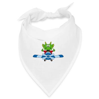 DRACHE - FLUGZEUG - PILOT - KIND - BABY - Bandana - Weiß - Vorne