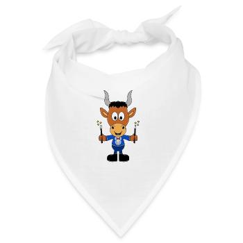 ZAUBERER - ZAUBERN - STIER - BULLE - TIER - Bandana - Weiß - Vorne