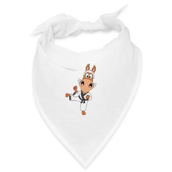 SPORT - KAMPFSPORT - JUDO - KARATE - PONY - PFERD - Bandana - Weiß - Vorne