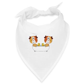 MEERSCHWEINCHEN - BADEWANNE - BADEN - TIERE - Bandana - Weiß - Vorne