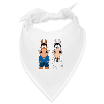 PFERDE - PONYS - HOCHZEIT - HEIRATEN - LIEBE - Bandana - Weiß - Vorne