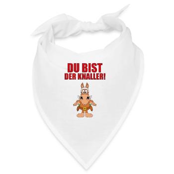 DU BIST DER KNALLER! - PFERD - MÖHREN - COWBOY - Bandana - Weiß - Vorne