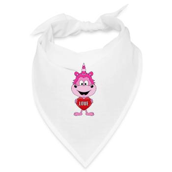 EINHORN - HERZ - LIEBE - LOVE - UNICORN - Bandana - Weiß - Vorne