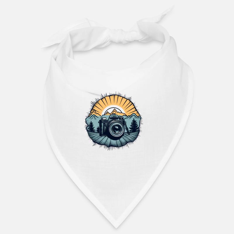 Logo de caméra rétro cool - Bandana - blanc