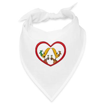 ENTEN - HERZ - FEIER - ANLASS - AUF DIE LIEBE - Bandana - Weiß - Vorne