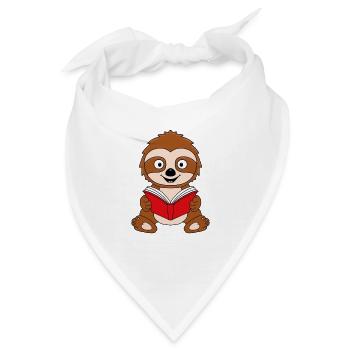 FAULTIER - LESEN - BUCH - GESCHICHTE - TIER - Bandana - Weiß - Vorne
