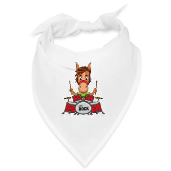 MUSIKER - SCHLAGZEUG - PFERD - PONY - TROMMLER - Bandana - Weiß - Vorne