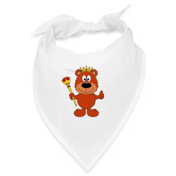 TEDDYBÄR - BÄR - TEDDY - KÖNIG - TIERISCH - GUT - Bandana - Weiß - Vorne