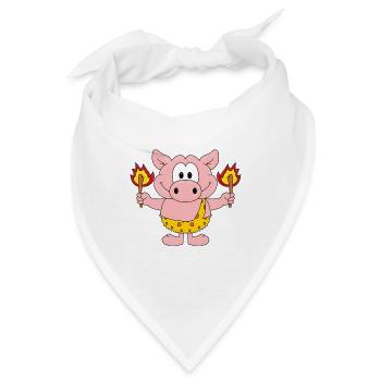 SCHWEIN - FEUER - Bandana - Weiß - Vorne