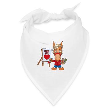 MALER - KÜNSTLER - KUNST - LIEBE - PFERD - PONY - Bandana - Weiß - Vorne