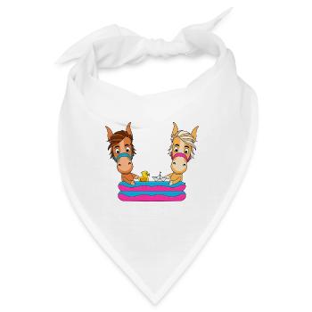 PFERDE - PONYS - PLANSCHBECKEN - TIERE - Bandana - Weiß - Vorne