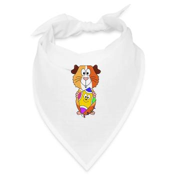 DRACHE - KITE - MEERSCHWEINCHEN - TIER - HERBST - Bandana - Weiß - Vorne