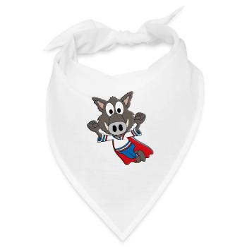 WILDSCHWEIN - KEILER - SUPERHELD - TIER - KINDER - Bandana - Weiß - Vorne