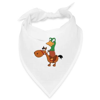 REITEN - PFERD - PONY - ENTE - ERPEL - REITER - Bandana - Weiß - Vorne