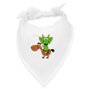 DRACHE - REITEN - PFERD - PFERDE - PONY - PONYS - Bandana - Weiß - Vorne