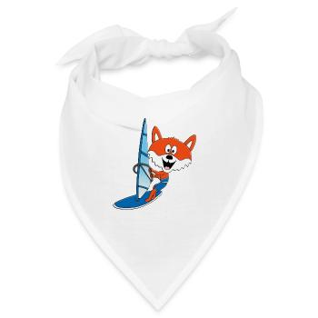 WINDSURFER - SURFER - WASSERSPORT - FUCHS - TIER - Bandana - Weiß - Vorne