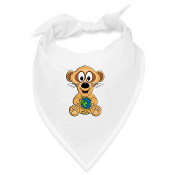 ERDMÄNNCHEN - GLOBUS - WELT - ERDE - PLANET - TIER - Bandana - Weiß - Vorne