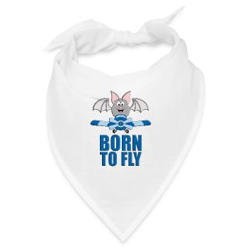 PILOT - FLUGHUND - FLEDERMAUS - FLUGZEUG - FLIEGER - Bandana - Weiß - Vorne