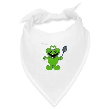 FEDERBALL - KROKODIL - BADMINTON - SPORT - TIER - Bandana - Weiß - Vorne