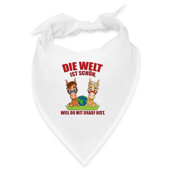 PFERDE - PONYS - ERDE - WELT - LIEBE - LOVE - Bandana - Weiß - Vorne