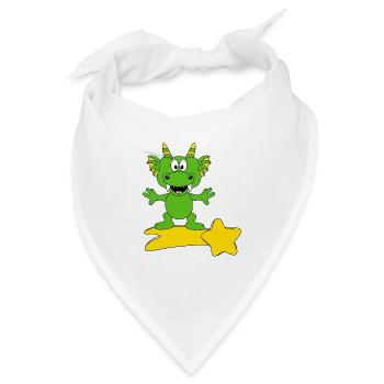 DRACHE - STERNSCHNUPPE - FLIEGEN - TIER - TIERISCH - Bandana - Weiß - Vorne