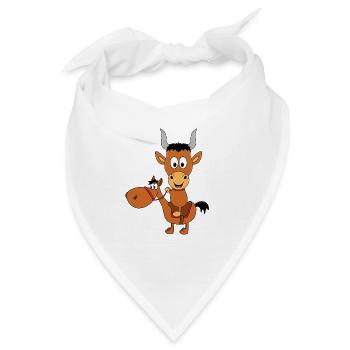 REITEN - PFERD - PONY - STIER - BULLE - KUH - Bandana - Weiß - Vorne