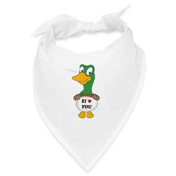 ENTE - LIEBE - EI - EIER - LUSTIGER VOGEL - ERPEL - Bandana - Weiß - Vorne