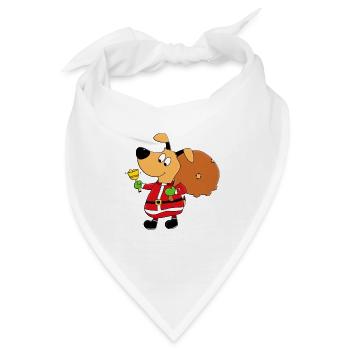 HUND - WEIHNACHTEN - GESCHENKE - GLOCKE - TIER - Bandana - Weiß - Vorne