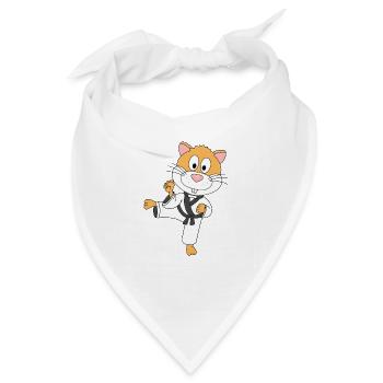 KARATE - KAMPFSPORT - SPORT - HAMSTER - TIER - Bandana - Weiß - Vorne