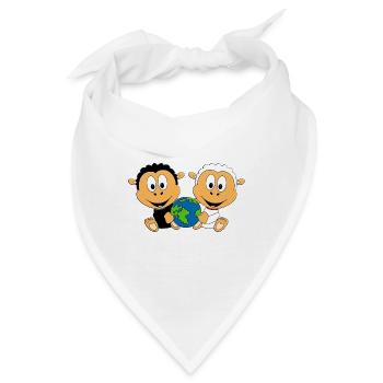 WELT - ERDE - PLANET - SCHAFE - SCHAF - TIERE - Bandana - Weiß - Vorne