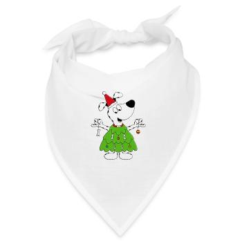 HUND - WEIHNACHTSBAUM - WEIHNACHTEN - TIERISCH - Bandana - Weiß - Vorne