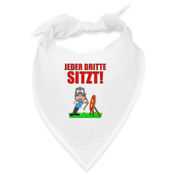 BOGENSCHIEßEN - MAULWURF - JEDER DRITTE SITZT! - Bandana - Weiß - Vorne