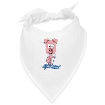 PISTENSAU - SCHWEIN - SKIER - SKI - WINTERSPORT - Bandana - Weiß - Vorne