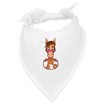 SPRINGPFERD - PFERD - PONY - SEILSPRINGEN - SPORT - Bandana - Weiß - Vorne