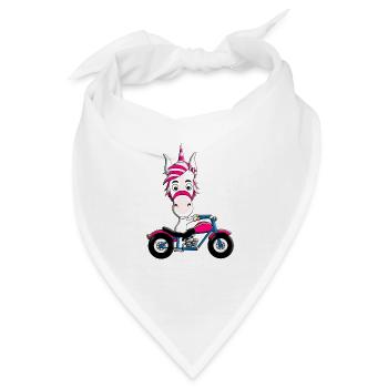 MOTORRAD - BIKER - EINHORN - Bandana - Weiß - Vorne