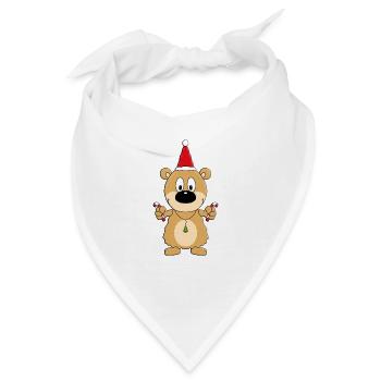 TEDDYBÄR - ZUCKERSTANGEN - WEIHNACHTEN - Bandana - Weiß - Vorne