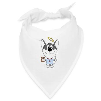 ENGEL - HUND - HUSKY - SCHLITTENHUND - Bandana - Weiß - Vorne