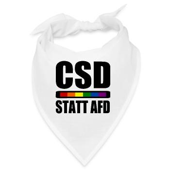 Csd statt afd - Bandana - Weiß - Vorne