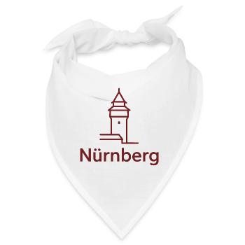 Nürnberg Turm Silhouette - Bandana - Weiß - Vorne