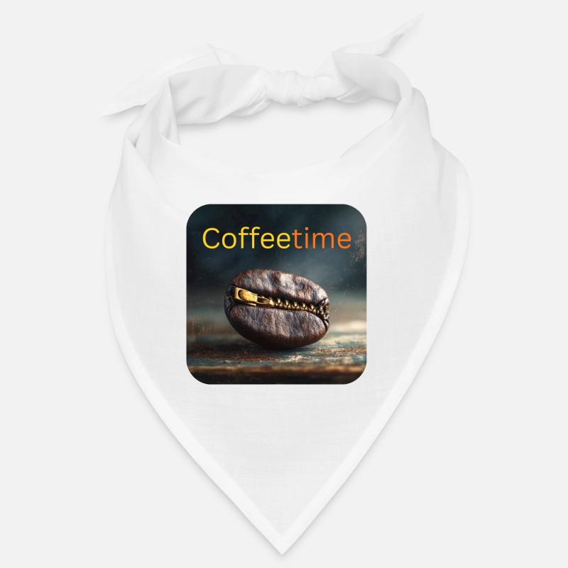 Coffeetime Grain de café avec fermeture éclair Bandana
