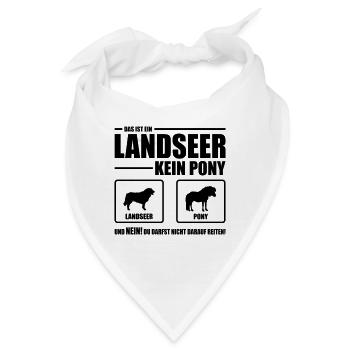 LANDSEER kein Pony Wilsigns Hundespruch Hund - Bandana - Weiß - Vorne