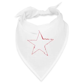 Stern Zeichnung - Bandana - Weiß - Vorne